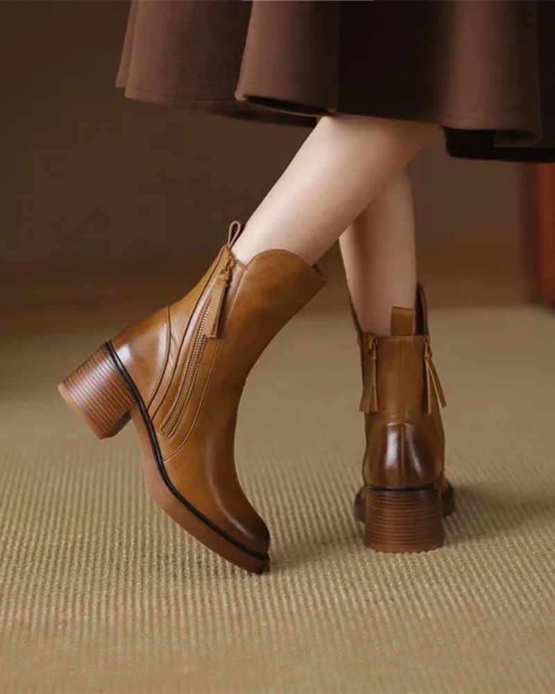 Pelagia | Eleganckie czarne skórzane buty