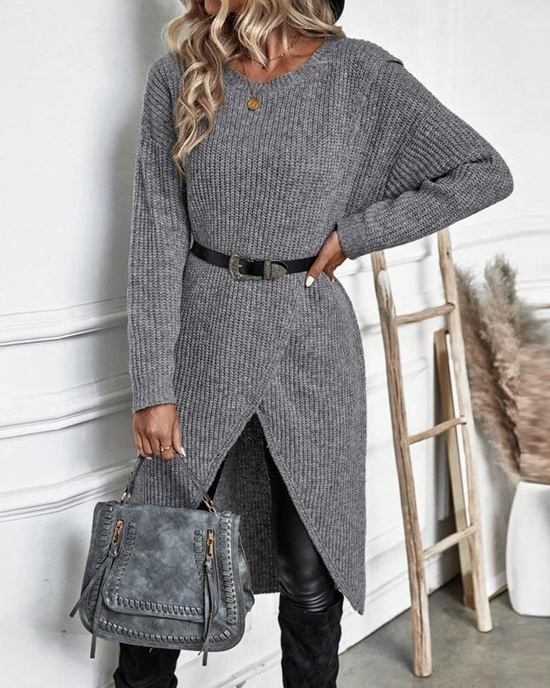 IGGY | Stylowa Sukienka-Sweter Casual z Bawełnianą Mieszanką