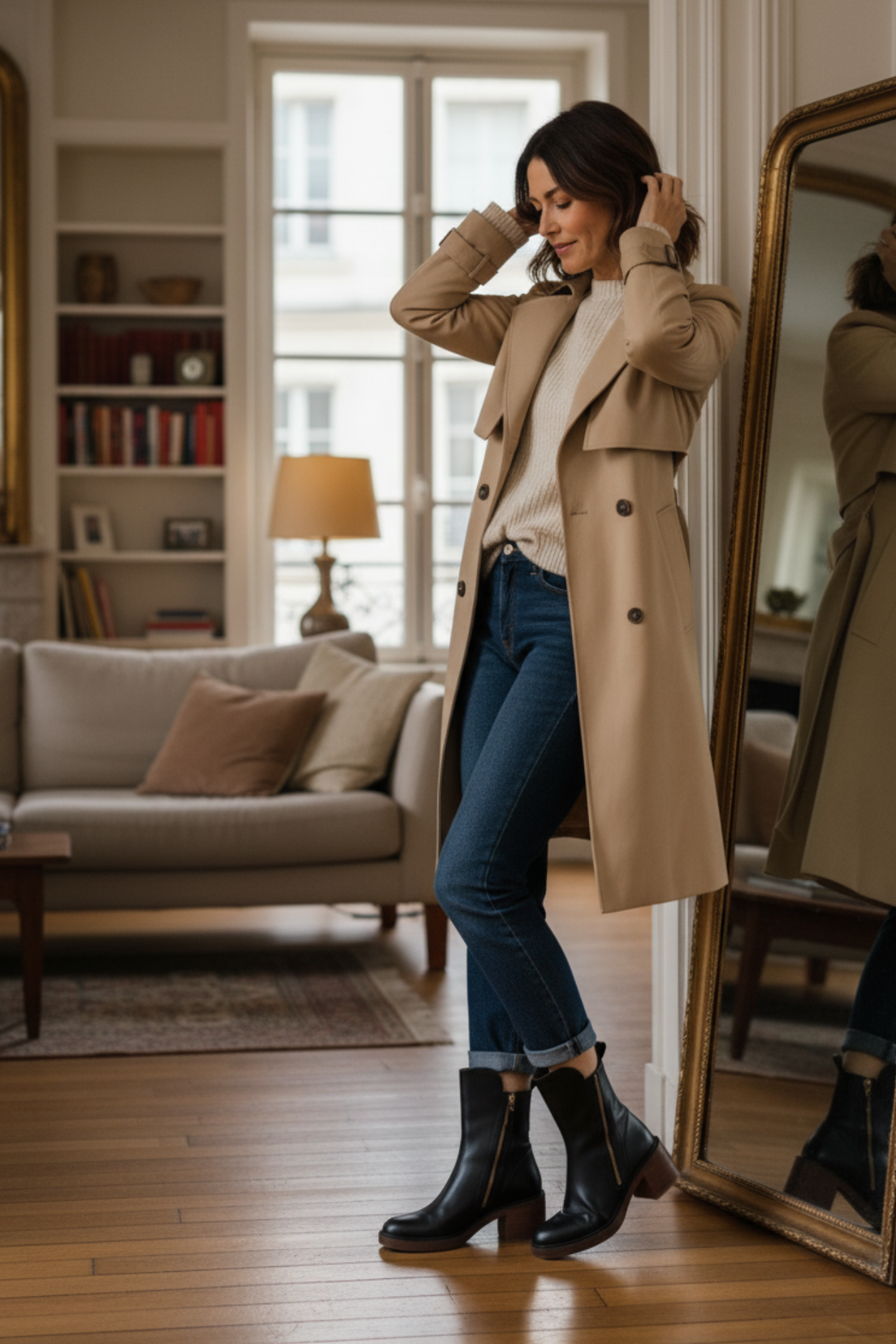 Pelagia | Eleganckie czarne skórzane buty