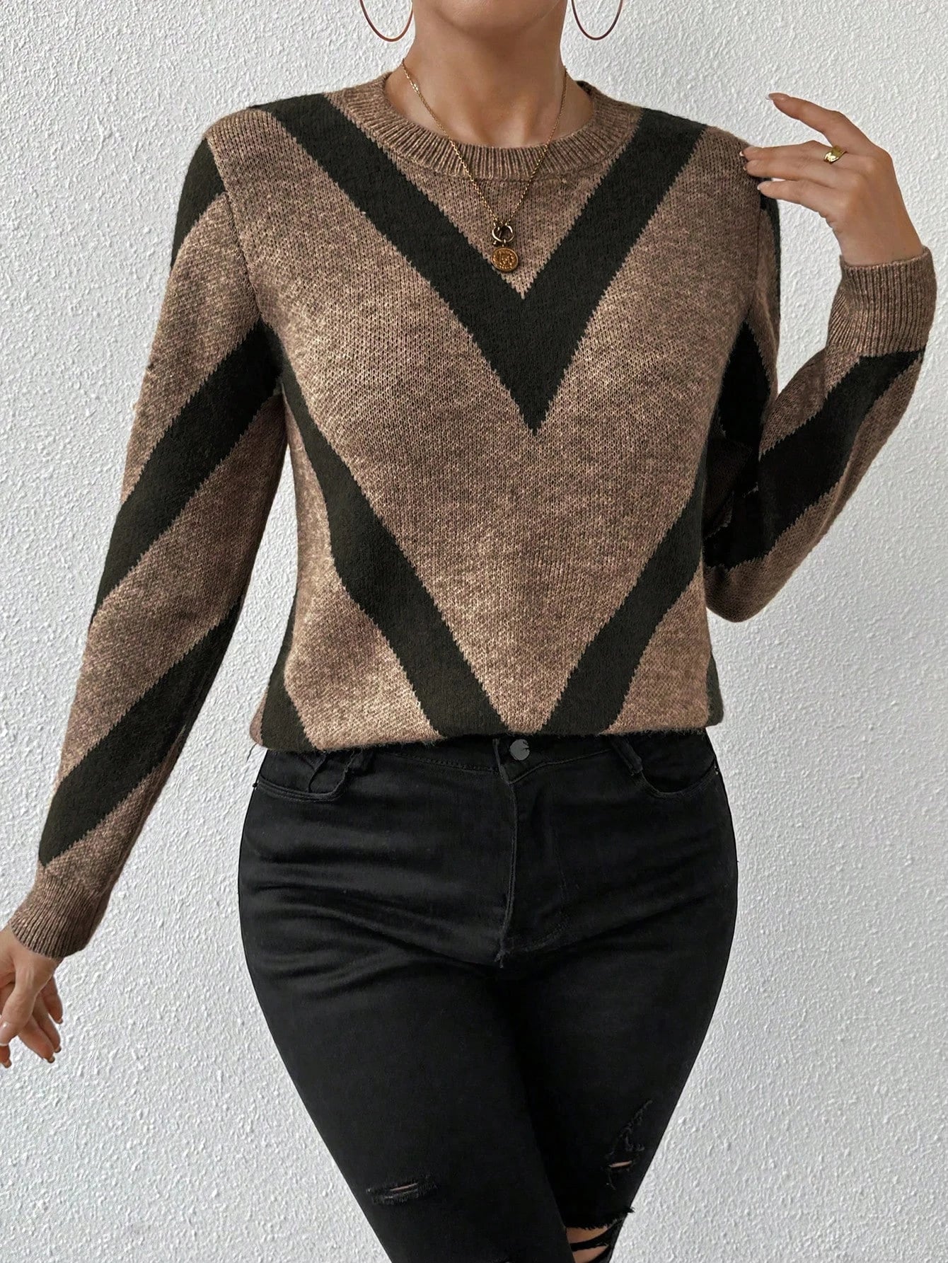 Patrycja | Sweter z dzianiny w zimowy wzór