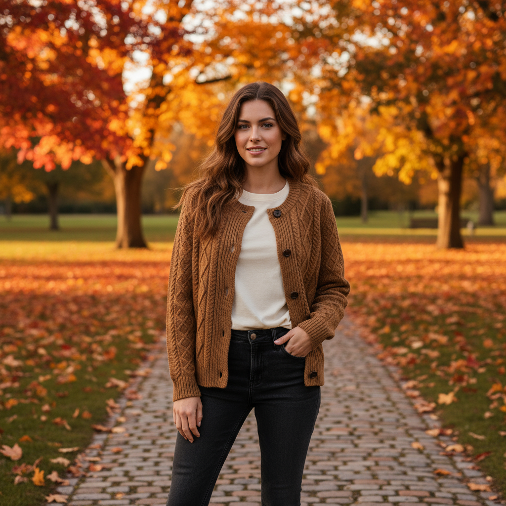 Anna | Kardigan z dzianiny kablowej