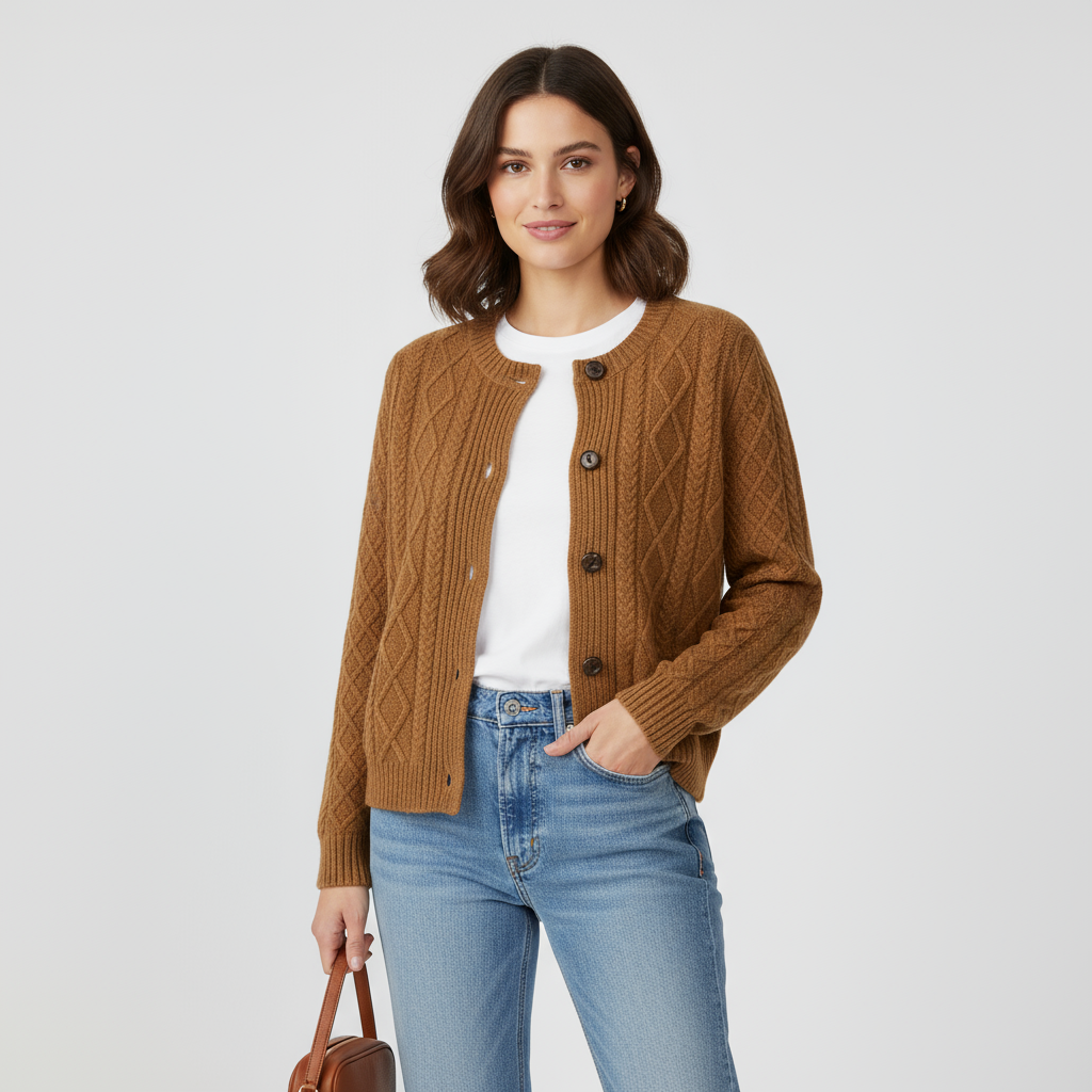 Anna | Sweter z dzianiny warkoczowej