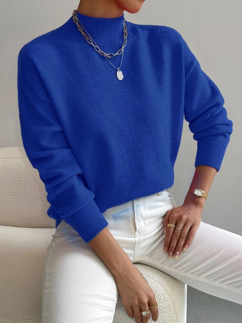JEANINA | Wygodny Sweter z Wysokim Kołnierzem