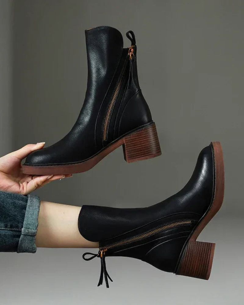 Pelagia | Eleganckie czarne skórzane buty
