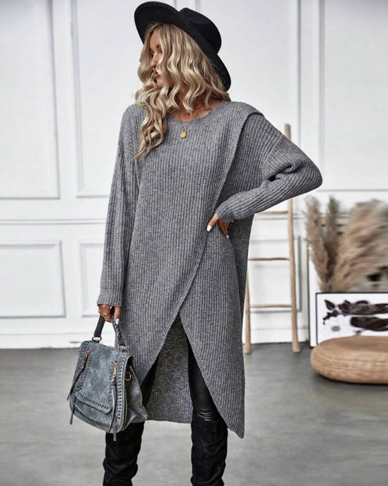 IGGY | Stylowa Sukienka-Sweter Casual z Bawełnianą Mieszanką