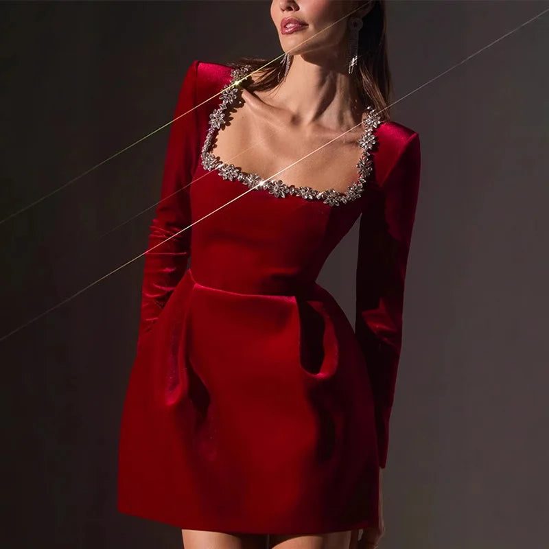 Sabina | Velvet Crystal Dress