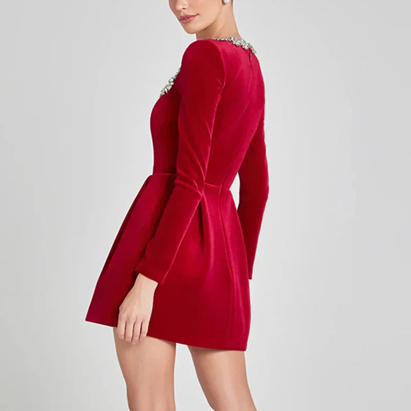 Sabina | Velvet Crystal Dress