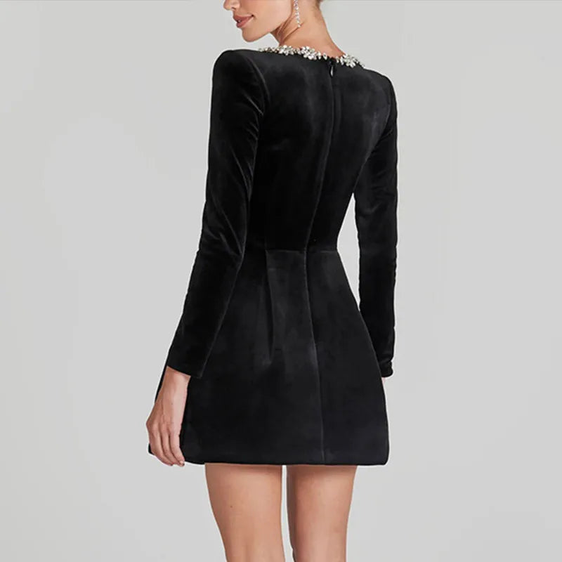 Sabina | Velvet Crystal Dress