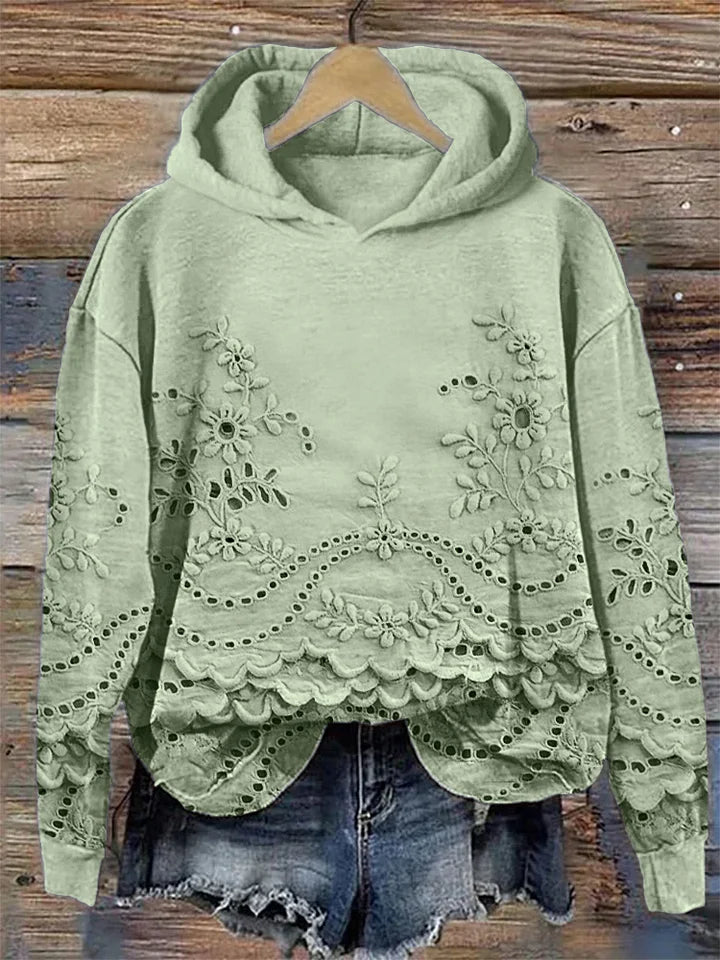 Agnieszka | Sweter z koronkowymi detalami