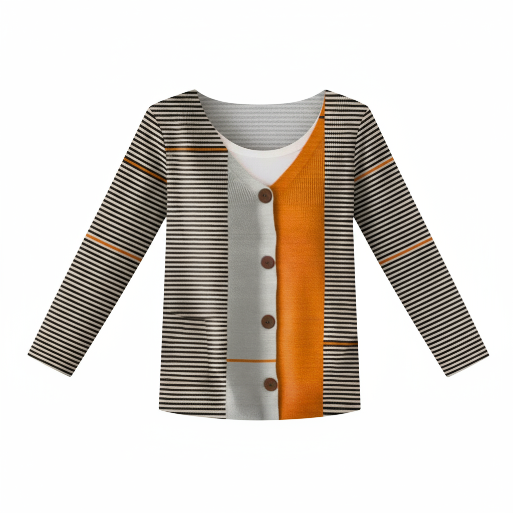 Sylwia | Kardigan z dekoltem w serek i guzikami