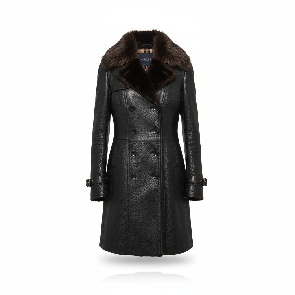 Nadzieja | Elegancki płaszcz ze sztucznej skóry